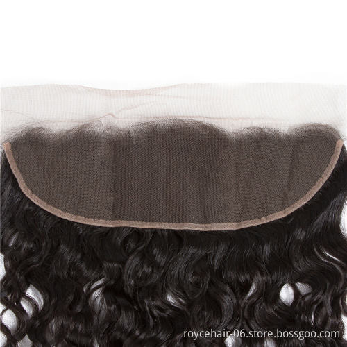 100% Unprocessed Hair Extension Human Hair Brazilian Water Wave Hair Frontal Lace Closure